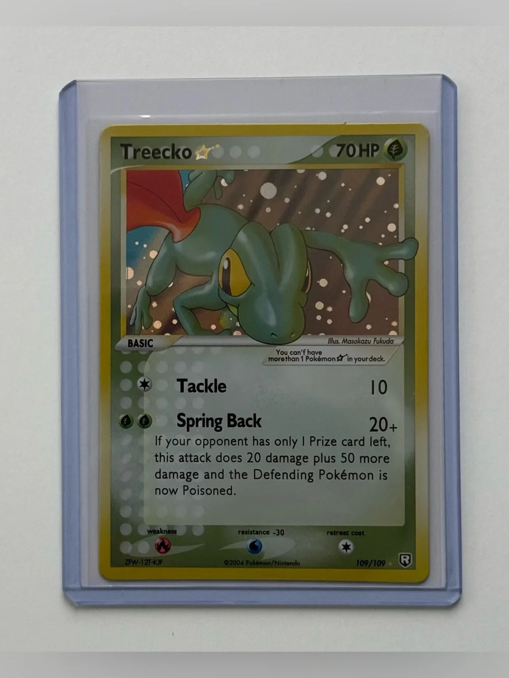 Pokemon Treecko Gold Star 109 / 109 Ex Team Rocket Returns Holo Fan Art Custom